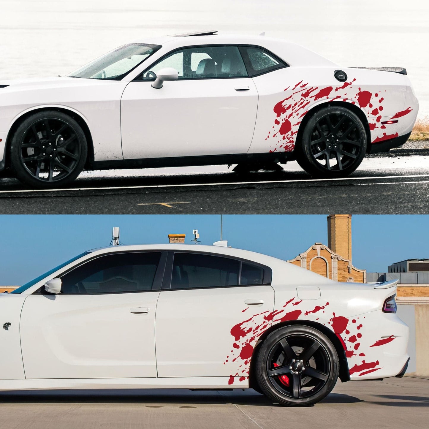 Red Blood Splatter Graphic Car Decal. #7031