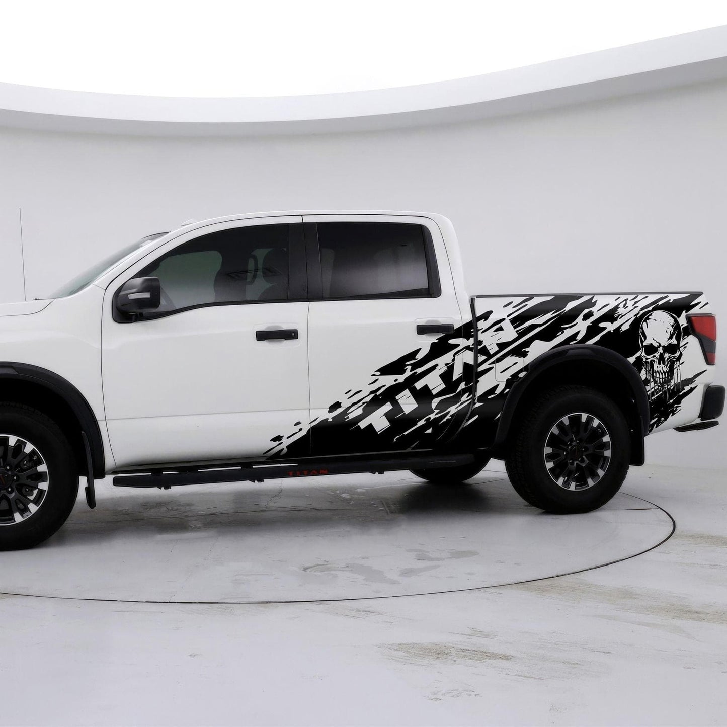 Nissan Titan Skull Mud Splash Decal. (With Skull / No Skull) #6862