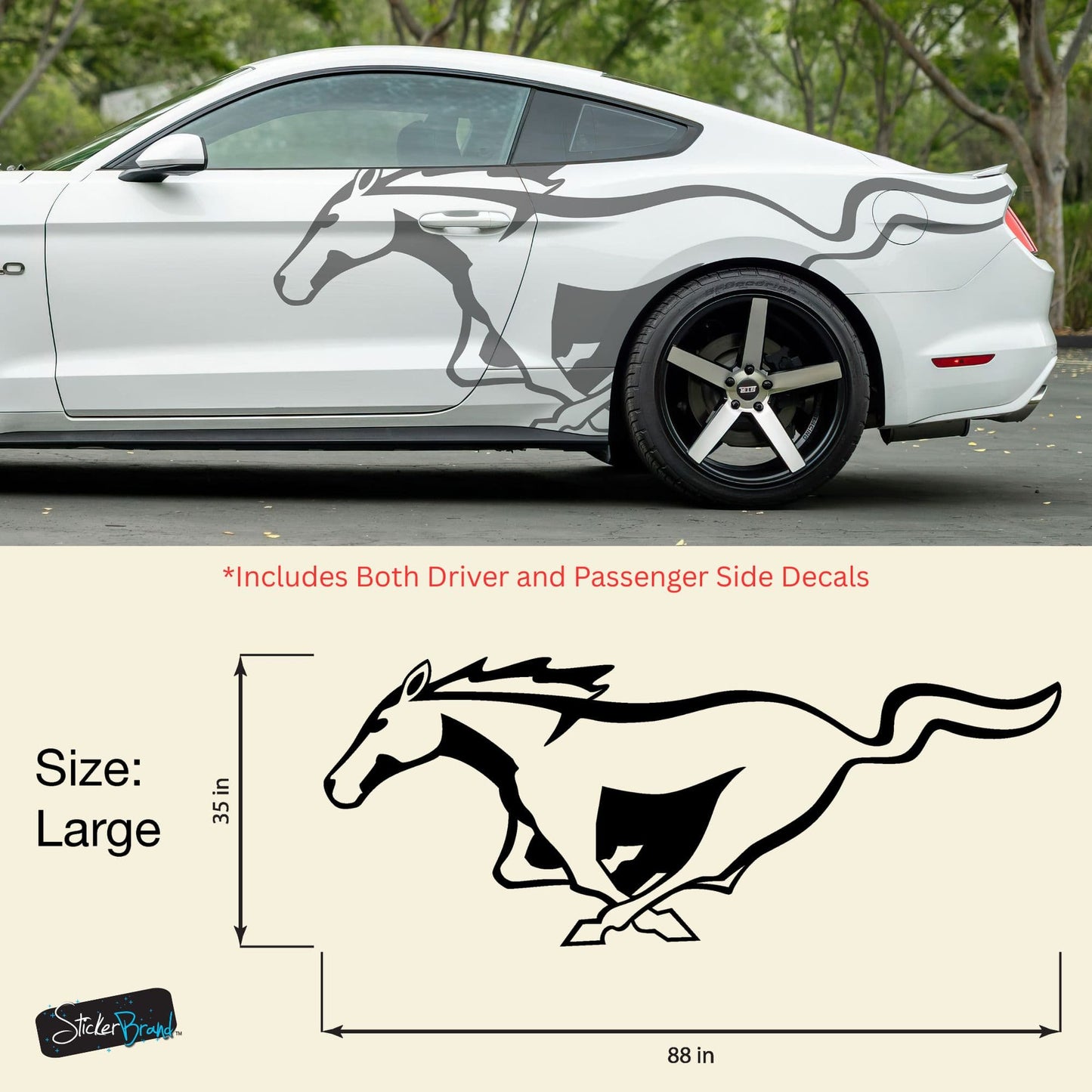 Mustang Horse Graphic Decal for Mustang Car, Mustang Mach-E. #7096