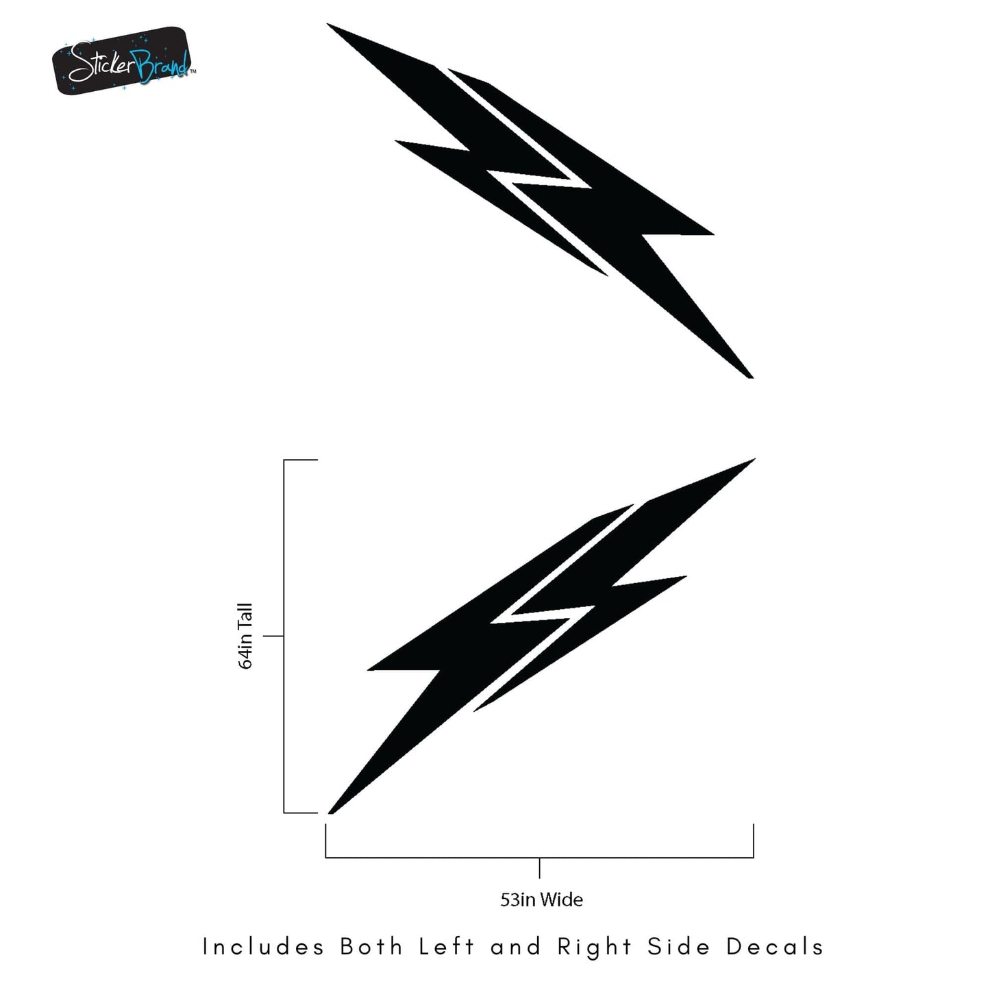 Lightning Bolt Car Decal Sticker. Universal Fit for Tesla / EV's. #6863