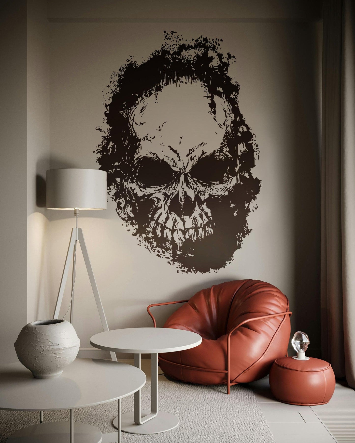 Grunge Skull Wall Decal Sticker. #847