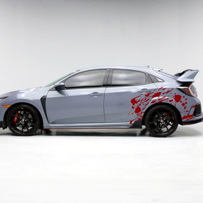 Red Blood Splatter Graphic Car Decal. #7031