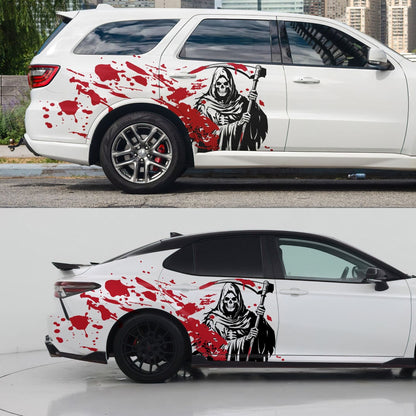 Grim Reaper Blood Splatter Car Decal. #7082