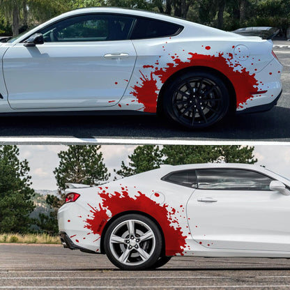 Red Blood Splatter Vinyl Graphic Car Decal. #7037