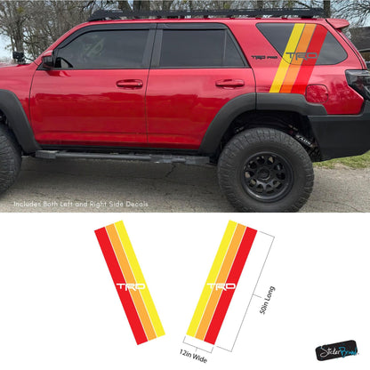 Yellow, Orange, Red TRD Stripes Toyota Truck Decal. #6968