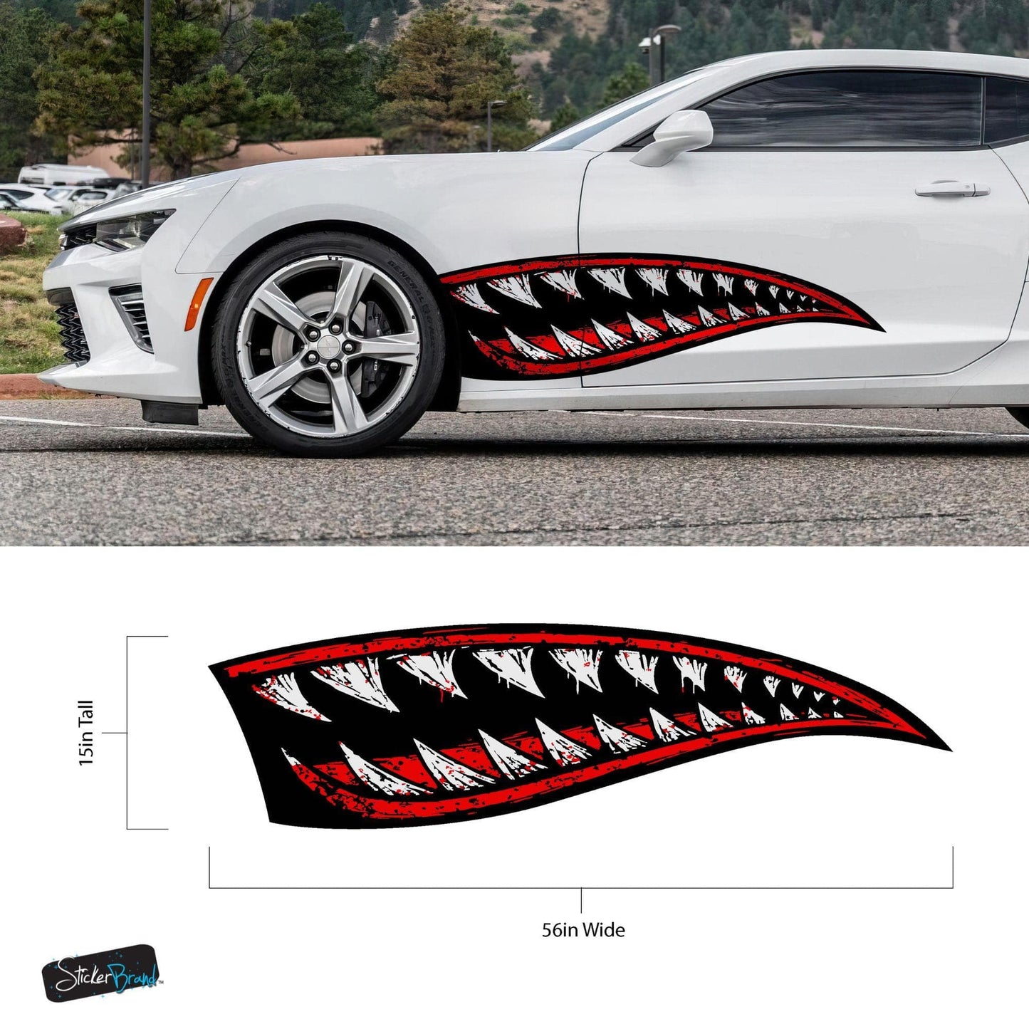 Flying Tiger Shark Military Bomber Design Decal. Jaws Decal. #6992