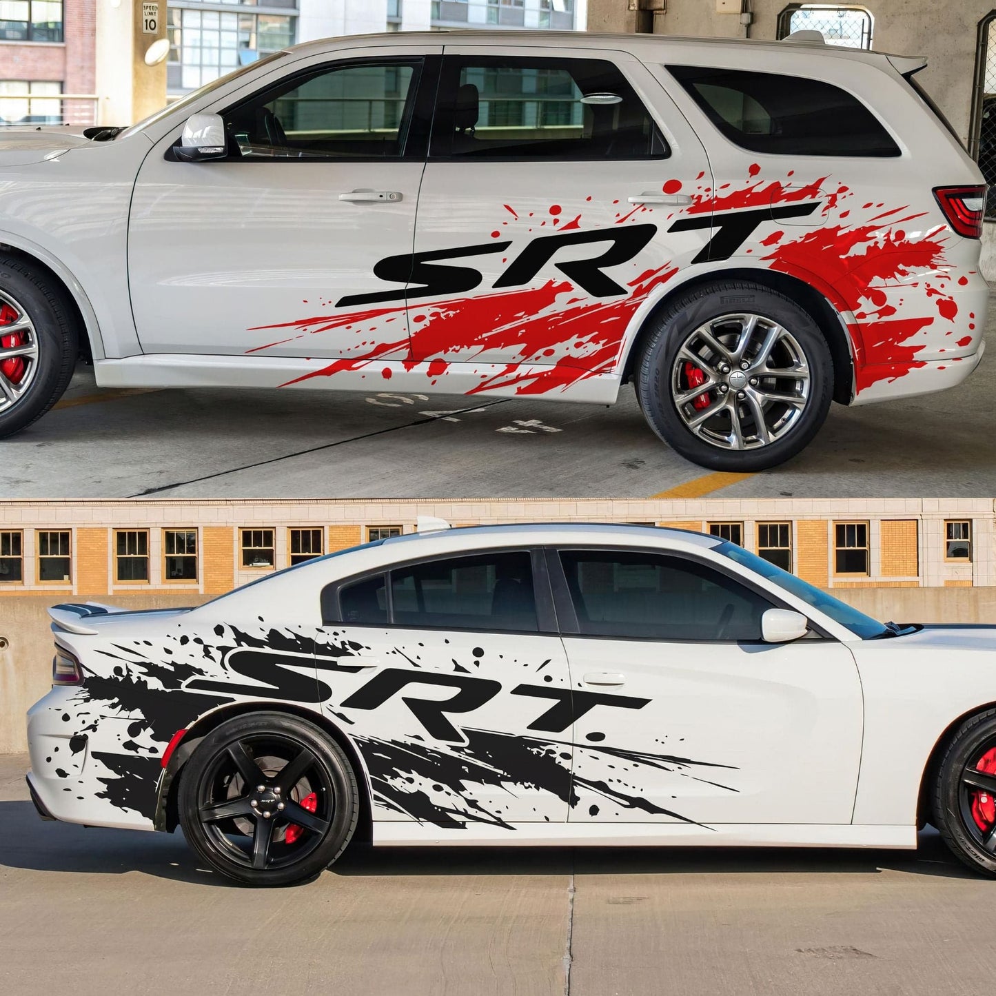 SRT Splatter Car Decal. For Challenger, Charger, Durango. Mopar. #7086