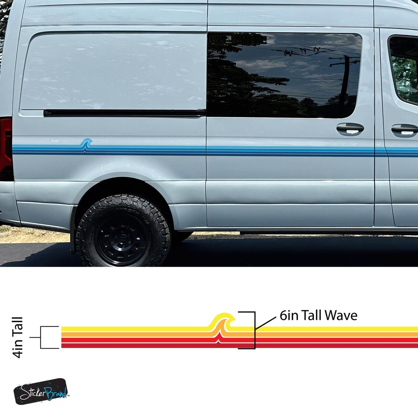Surf Wave Truck / Car Decal. Overland Stripes Decal Sticker. Universal Fit for most Vehicles. #7051