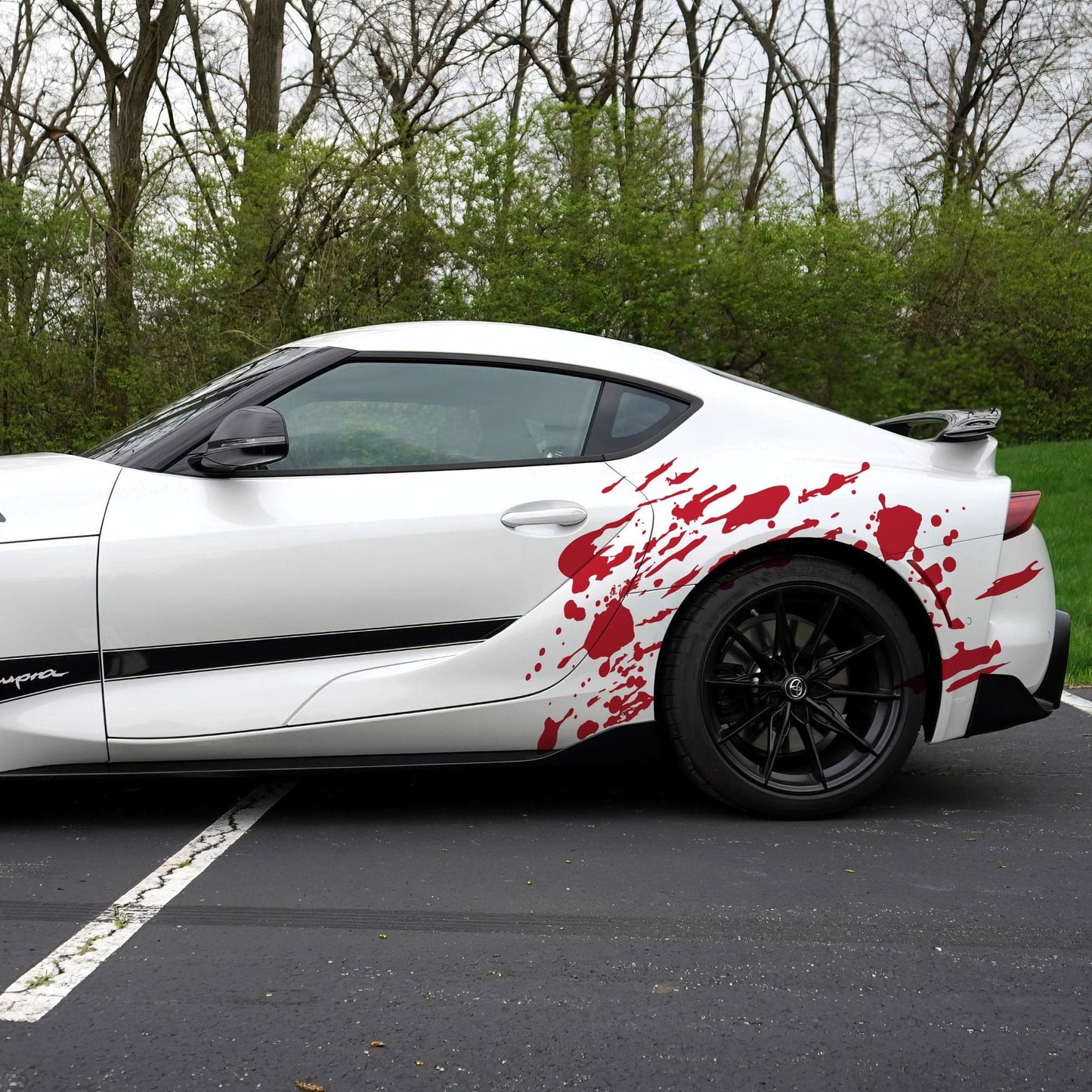 Red Blood Splatter Graphic Car Decal. #7031