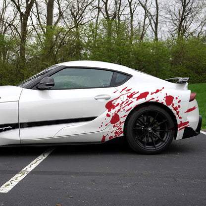 Red Blood Splatter Graphic Car Decal. #7031