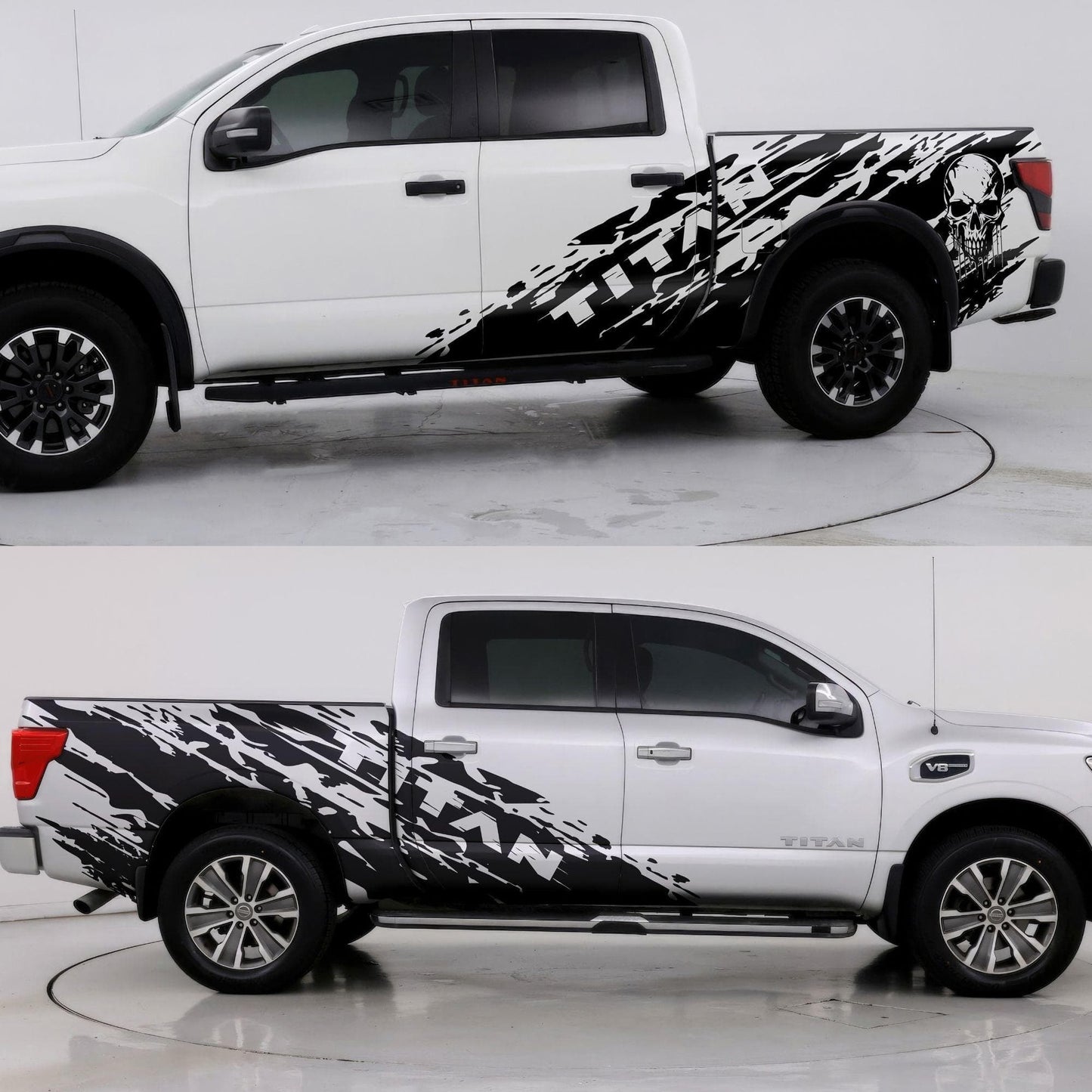 Nissan Titan Skull Mud Splash Decal. (With Skull / No Skull) #6862