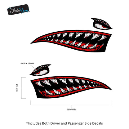 Flying Tiger Shark Military Bomber Design Decal. Jaws Decal. #6992