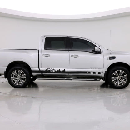 Checker Flag Truck Decal Sticker. Overland Mountain Theme. #6816