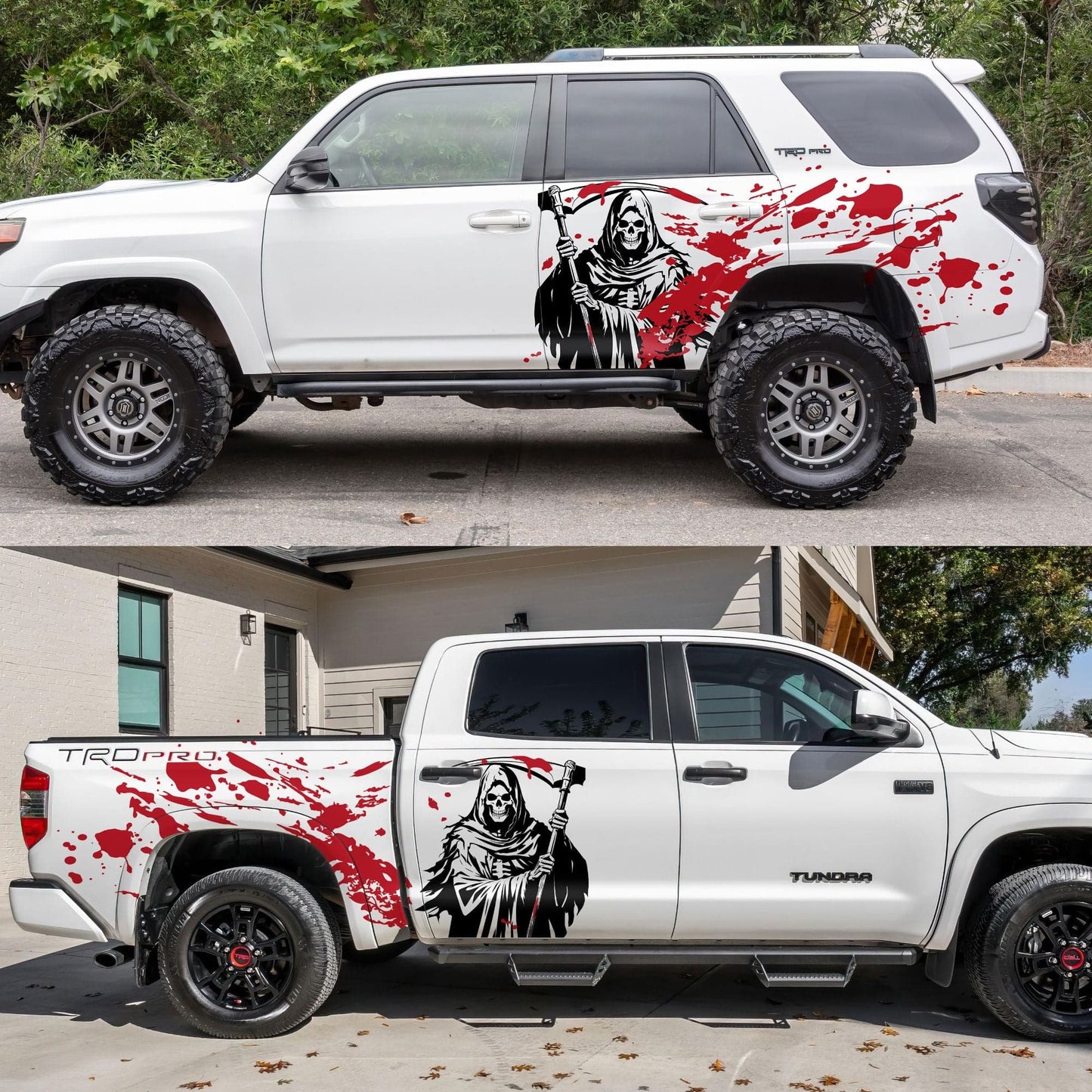 Grim Reaper Blood Splatter Car Decal. #7082