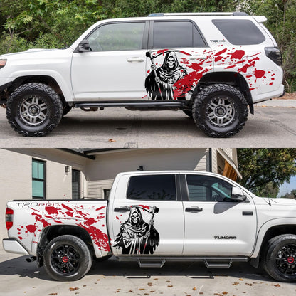 Grim Reaper Blood Splatter Car Decal. #7082
