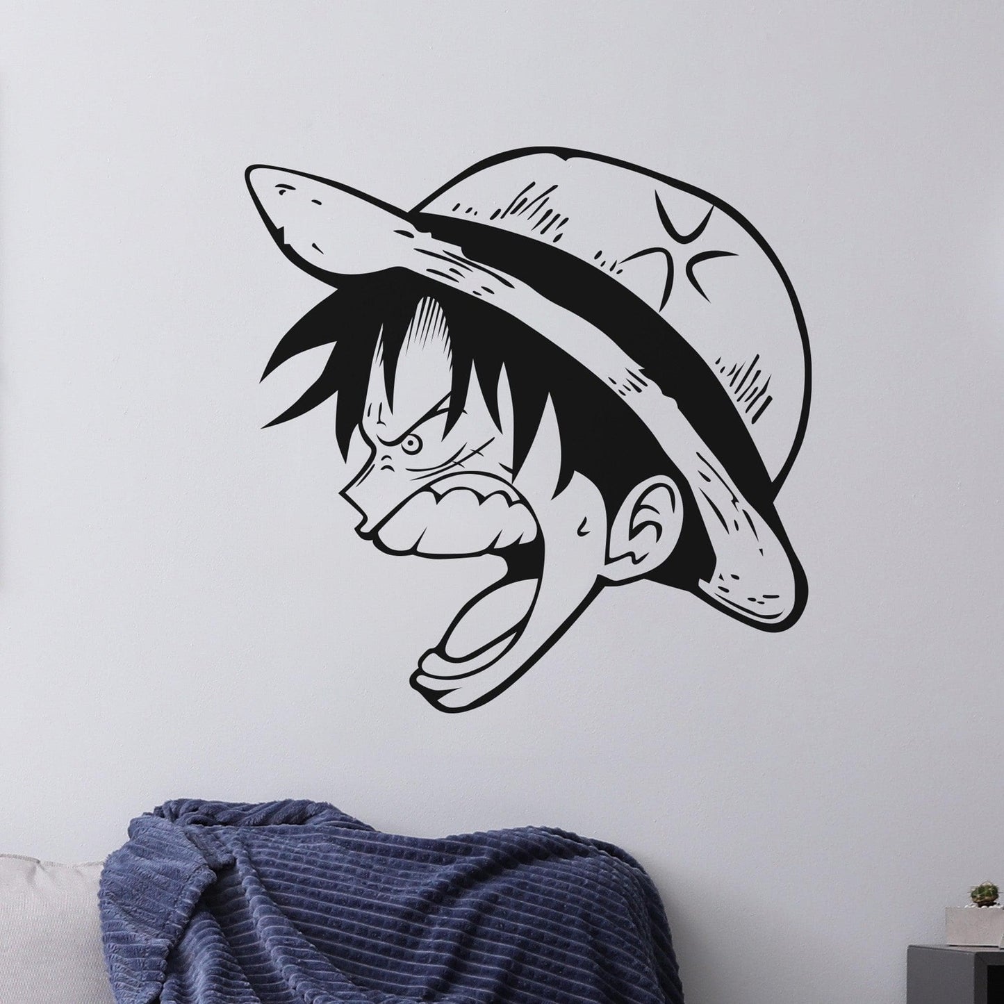 Screaming Straw Hat Pirate Anime Wall Decal #A1006