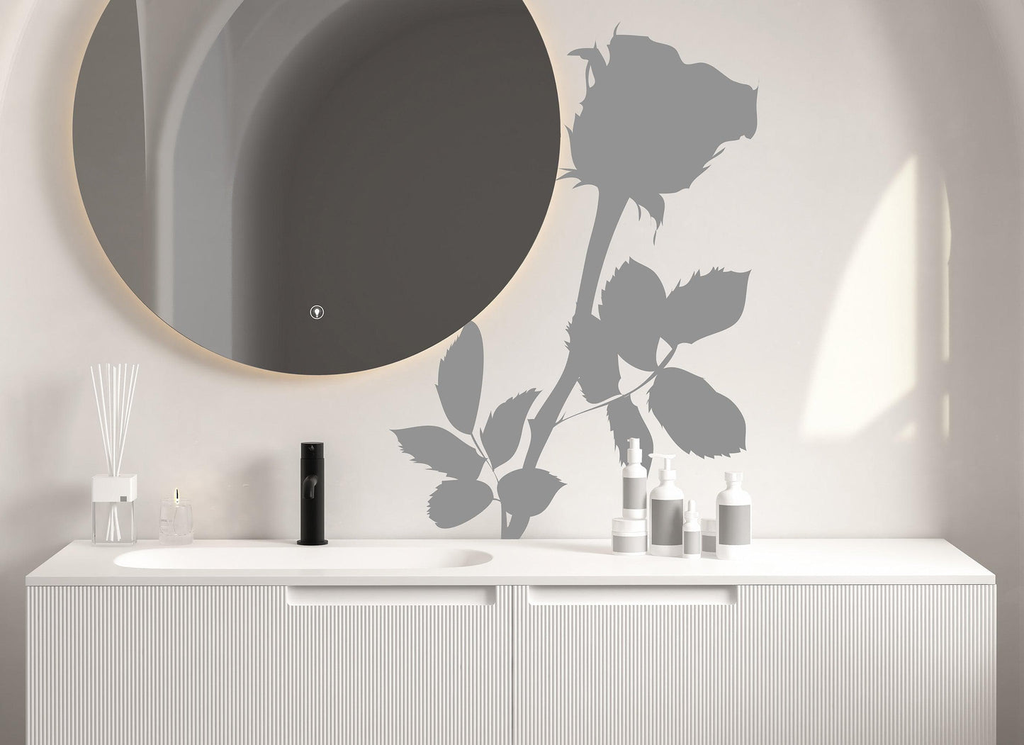 Rose Throne Flower Vinyl Wall Decal Sticker. #AC144
