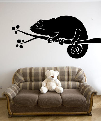 Chameleon Gecko on Tree Branch Wall Decal Sticker. #OS_MB979