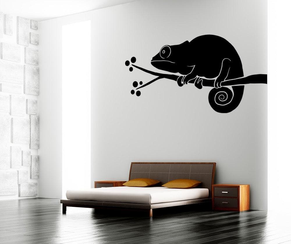 Chameleon Gecko on Tree Branch Wall Decal Sticker. #OS_MB979