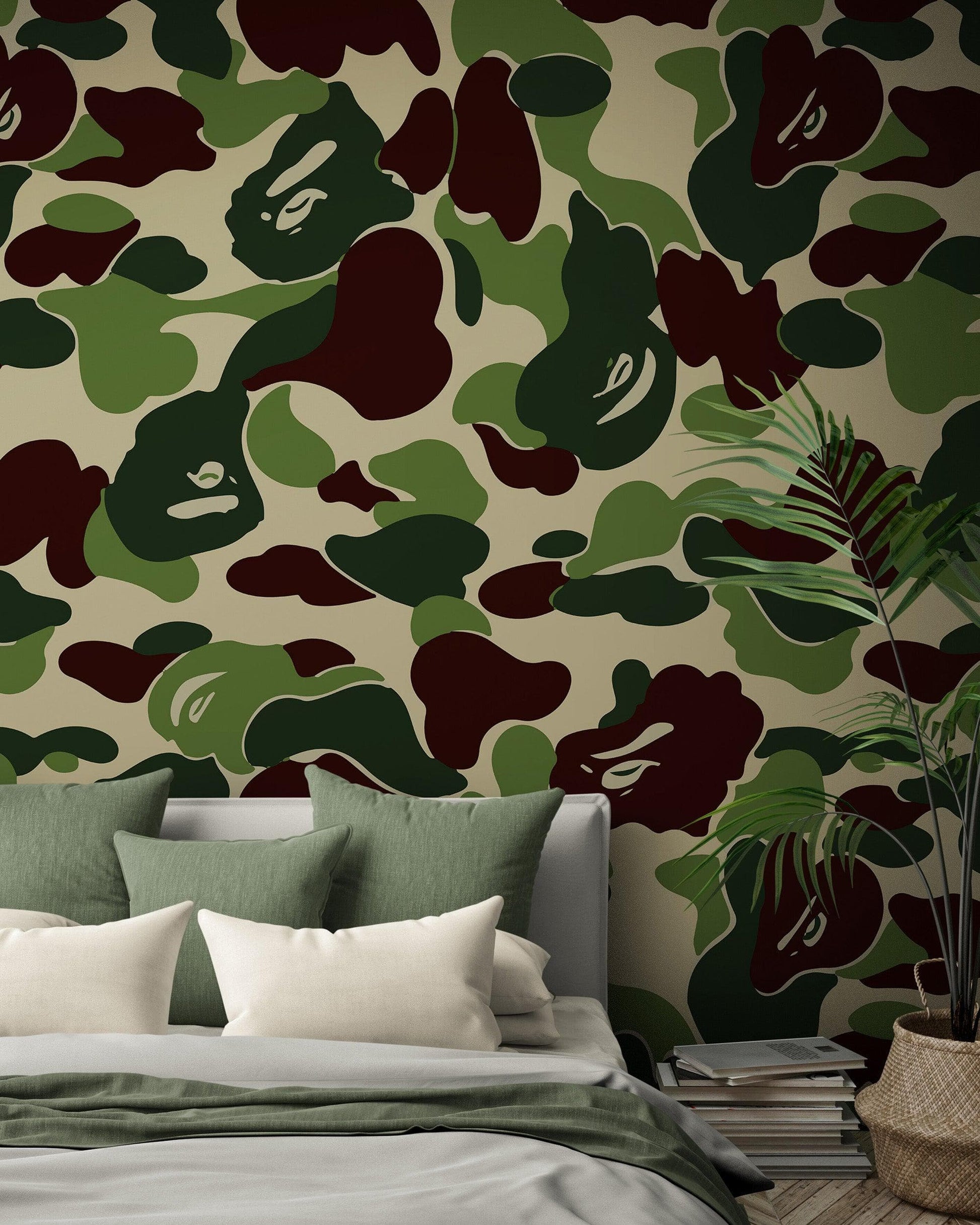 Bape Camo Wallpaper Mural. Green Camo Streetwear Hype Beast Aesthetics –  StickerBrand