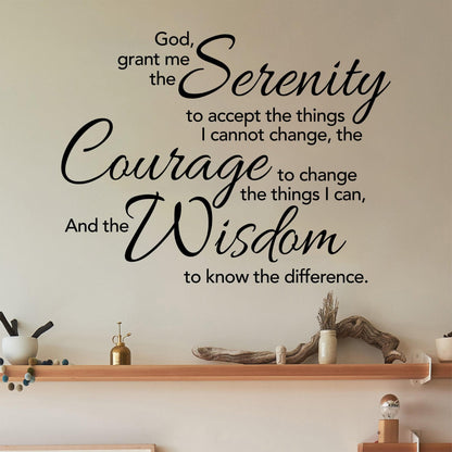 Serenity Prayer Wall Decal Sticker. Dining Room Wall Quote. #6789