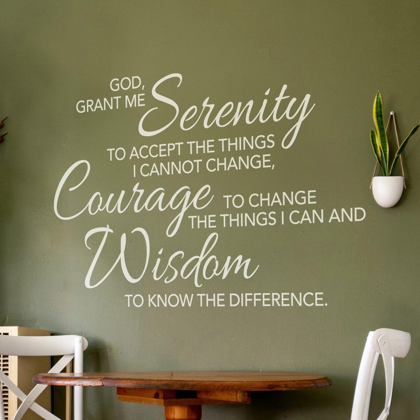 Serenity Prayer Wall Decal Sticker. Dining Room Wall Quote. #6789