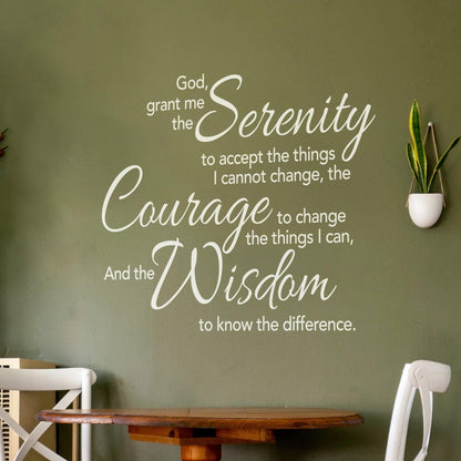 Serenity Prayer Wall Decal Sticker. Dining Room Wall Quote. #6789