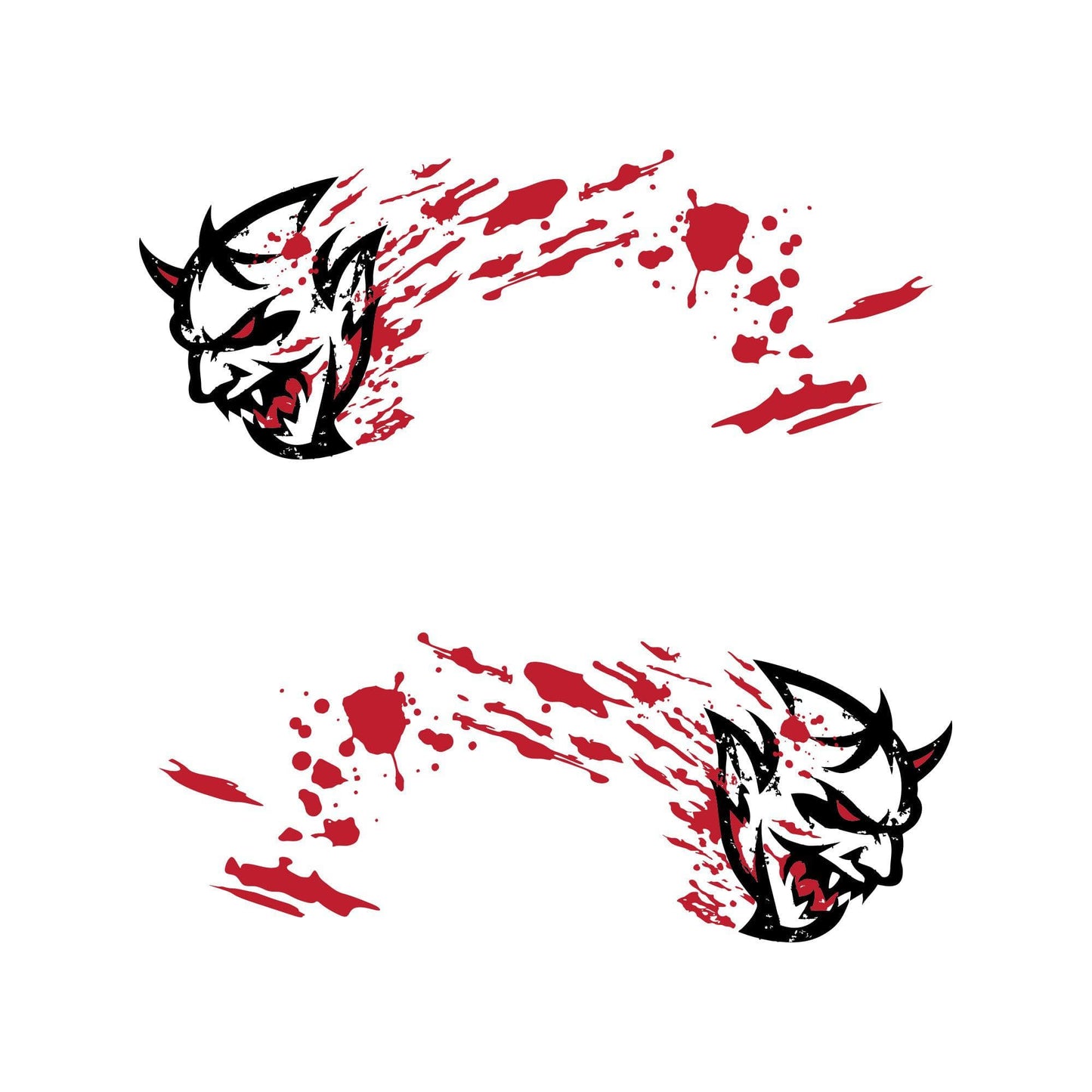 Demon Decal Sticker for Dodge Challenger SRT. Blood Splatter Car Decal. #6994