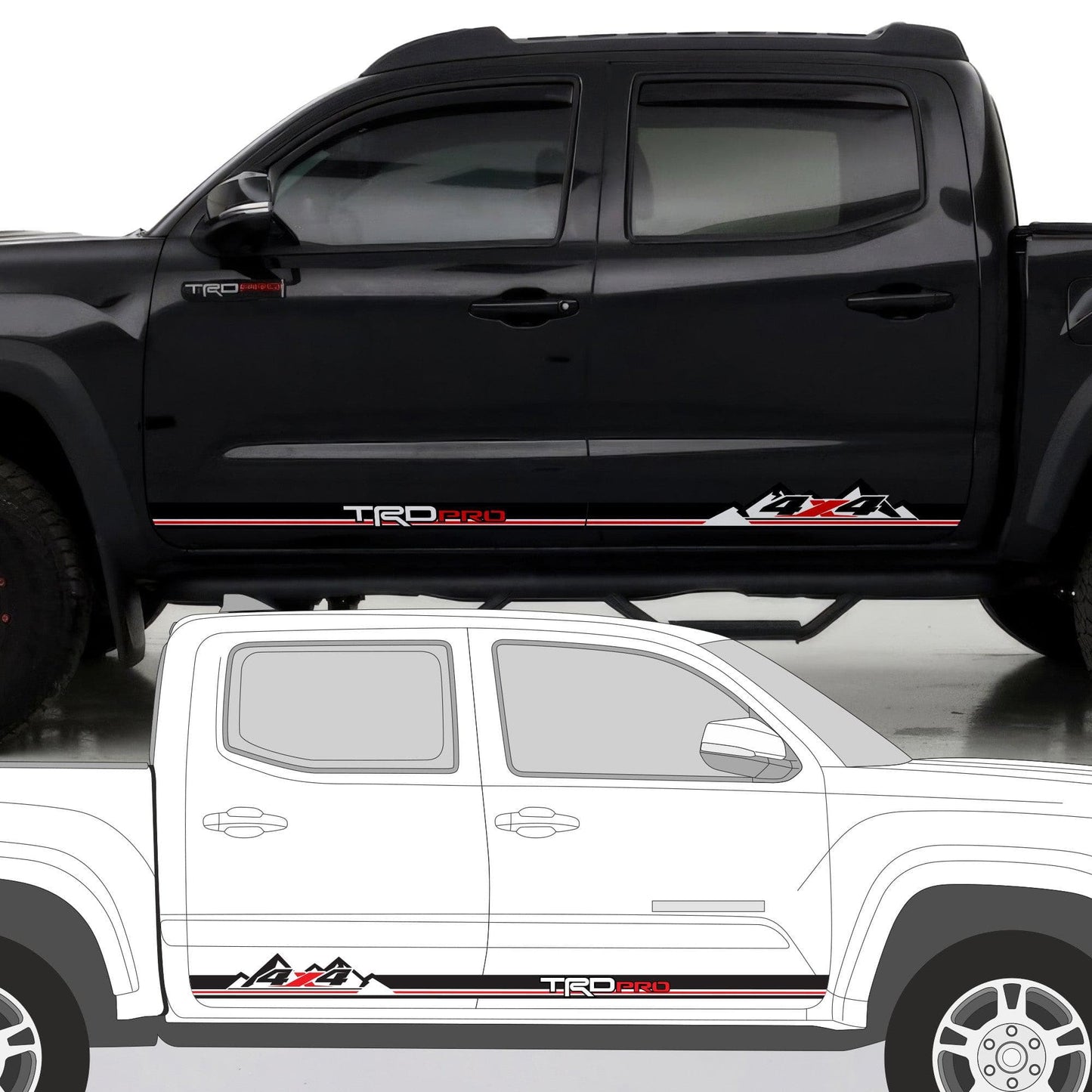 TRD Tacoma Side Rocker Panel Decal. #6790