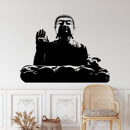 Chinese Buddha Statue Vinyl Wall Art Decal Sticker. #137