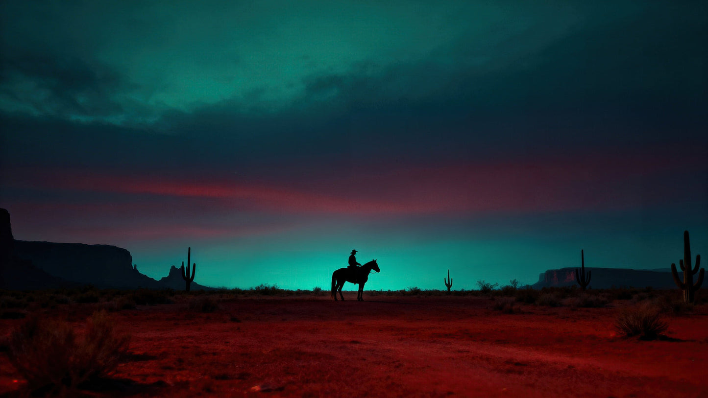 Cowboy on Horse Western Theme Wall Mural. #7068