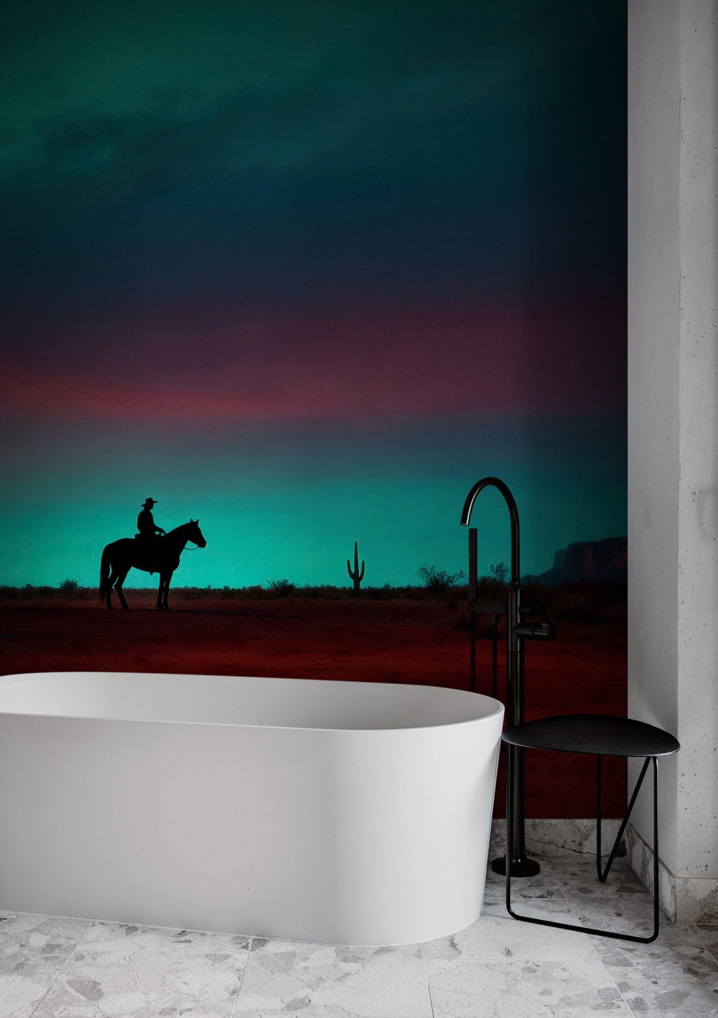 Cowboy on Horse Western Theme Wall Mural. #7068