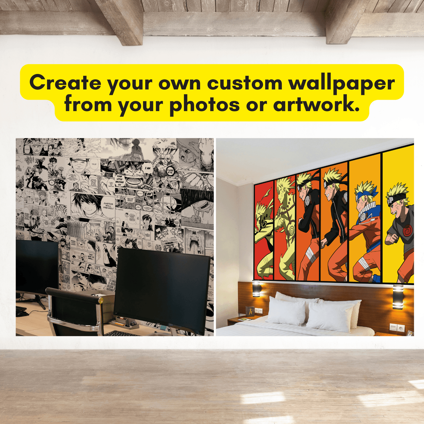 Personalized Wallpaper Peel and Stick Mural. Custom Wallpaper.
