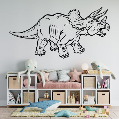 Dinosaur Wall Decal. Triceratops Sticker. #KRiley115