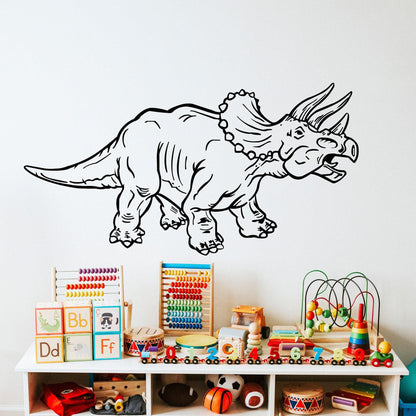 Dinosaur Wall Decal. Triceratops Sticker. #KRiley115