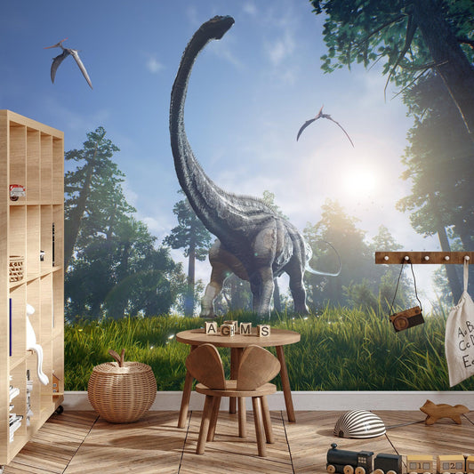 Prehistoric Dinosaurs Roaming Wall Mural. #FT-2285