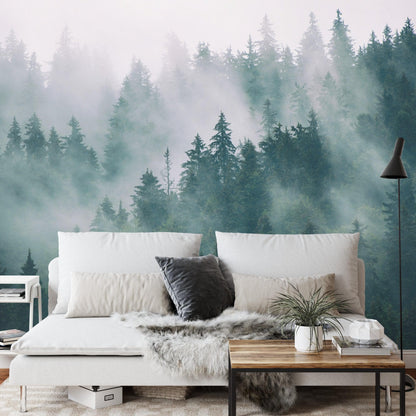 Foggy Forest Mountain Wallpaper Mural. #FT-19-VE90