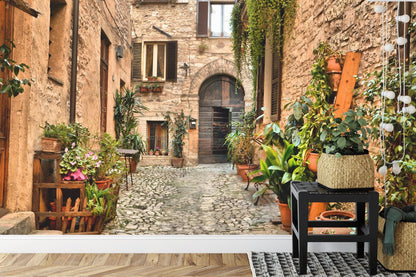 Mediterranean Village Alleyway Wallpaper Mural. #FT-193-VE90