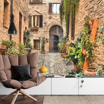 Mediterranean Village Alleyway Wallpaper Mural. #FT-193-VE90