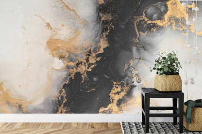 Marble Design Alcohol Ink Abstract Pattern Wallpaper Mural. #FT-448512