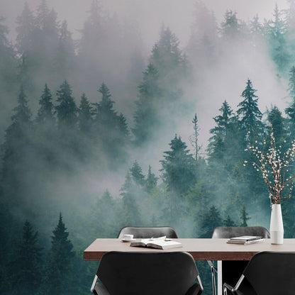 Foggy Forest Mountain Wallpaper Mural. #FT-19-VE90