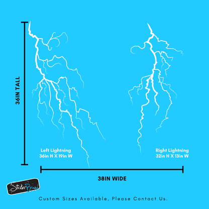 Double Lightning Bolt Wall Decal. #GFoster165