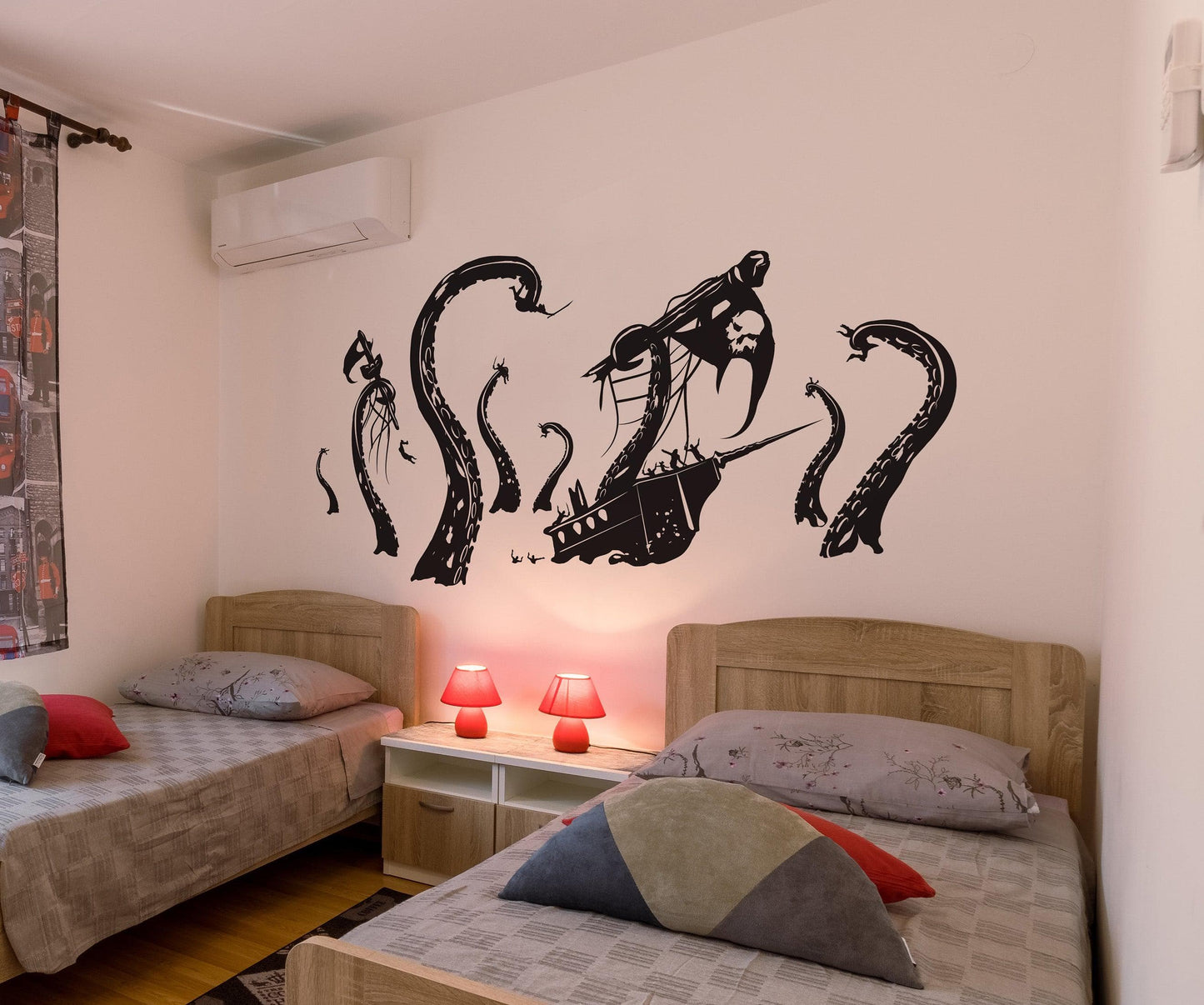 Kraken Attack Pirate Ship Wall Decal - Thrilling Decor for Boy's Room. #GFoster166
