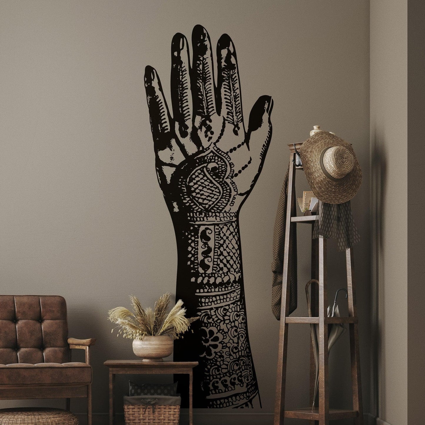 Henna Tattoo Arm Wall Decal Sticker. Indian Theme Decor. #OS_AA384