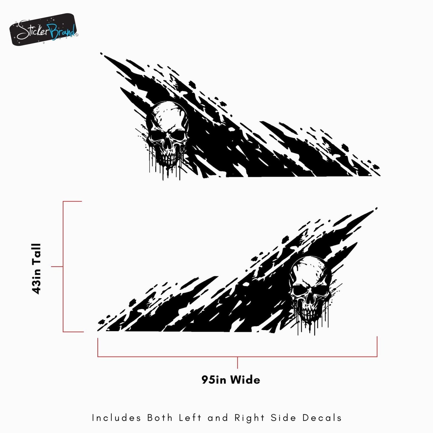 Skull Mud Splash Truck Graphic Decal. #6812