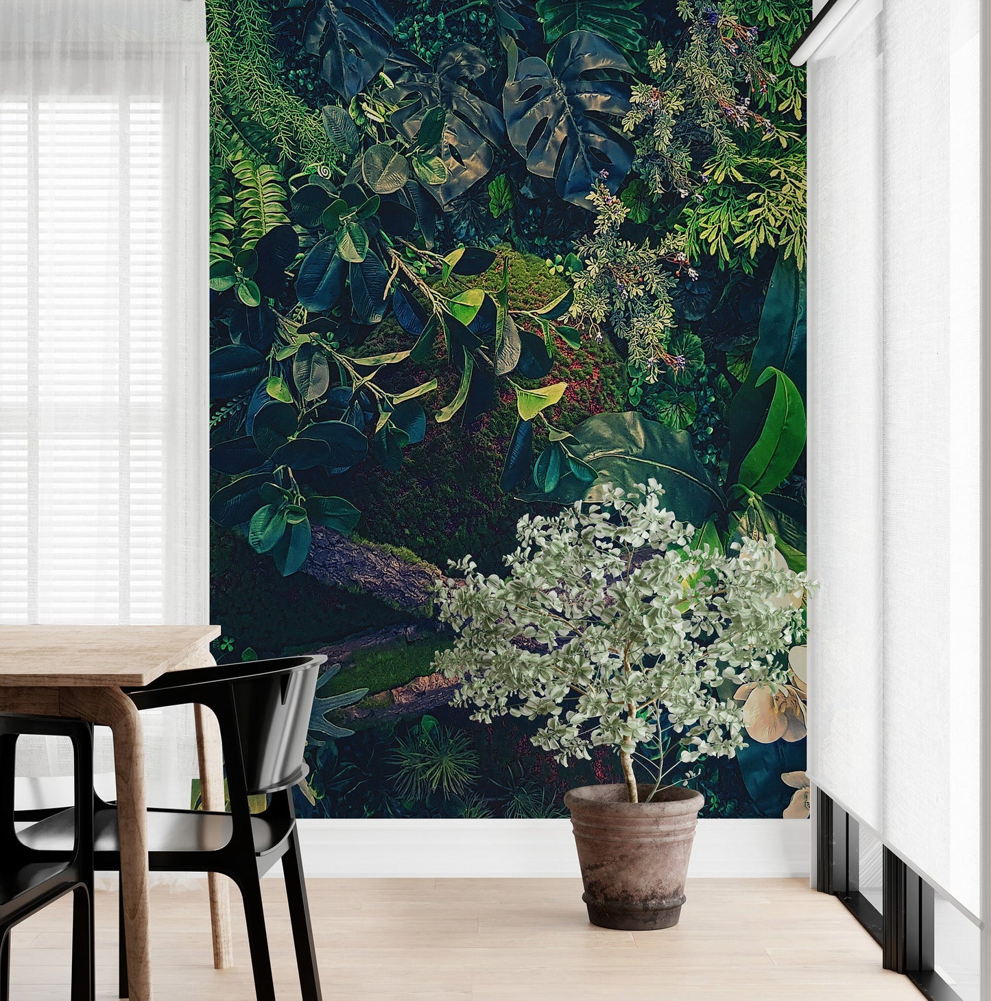Jungle Wallpaper, Forest Greenery Botanical Wall Mural. #6741