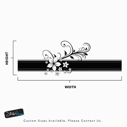 Hawaiian Flower Border Vinyl Wall Decal Sticker. #OS_AA367