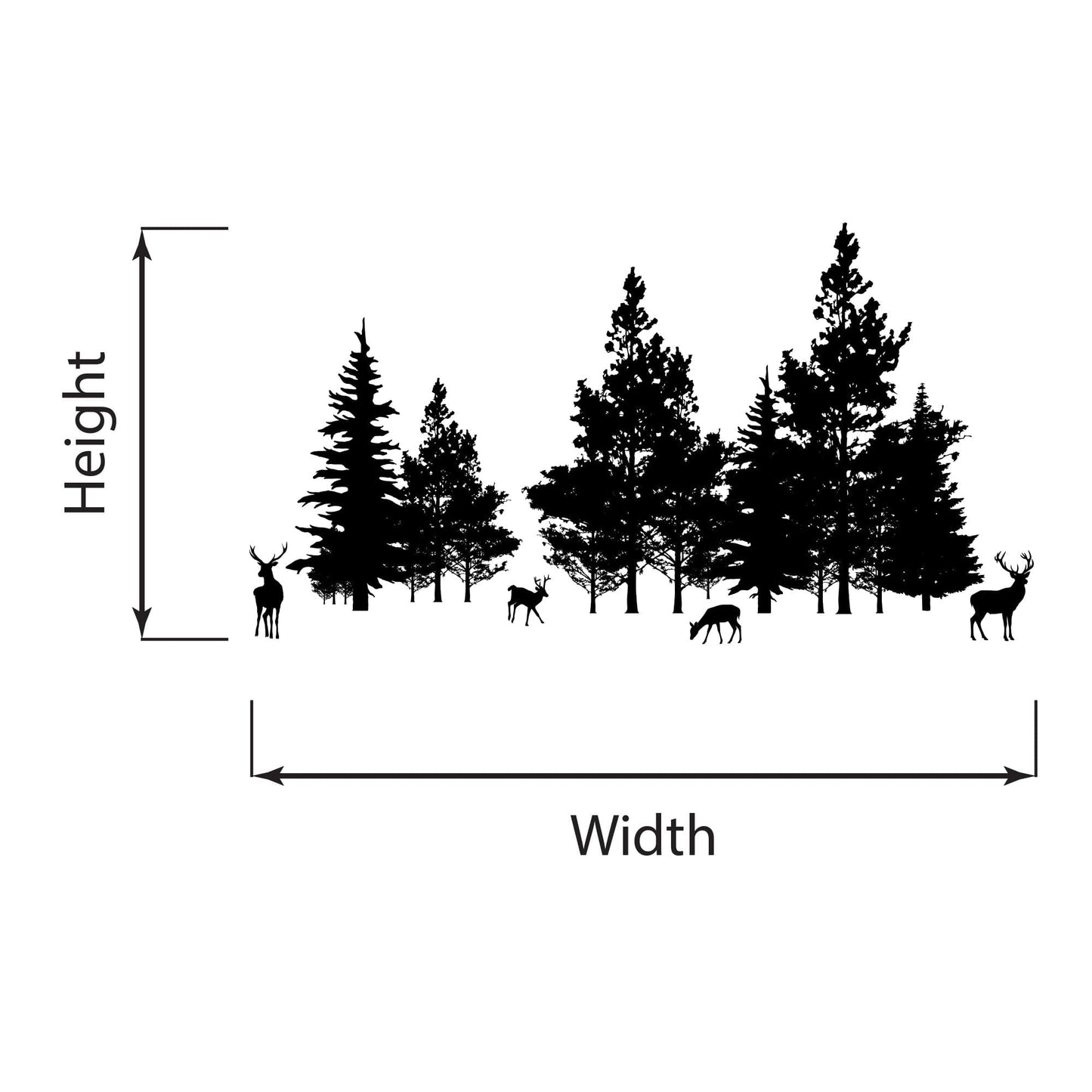 Woodland Deer in Forest Trees Wall Decal. #7069