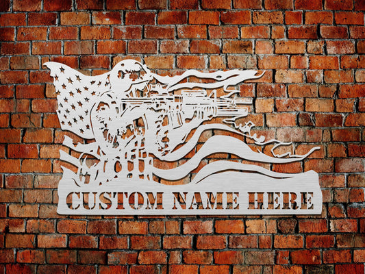 Personalized Custom Name Military Veterans Metal Art Sign. #M1003