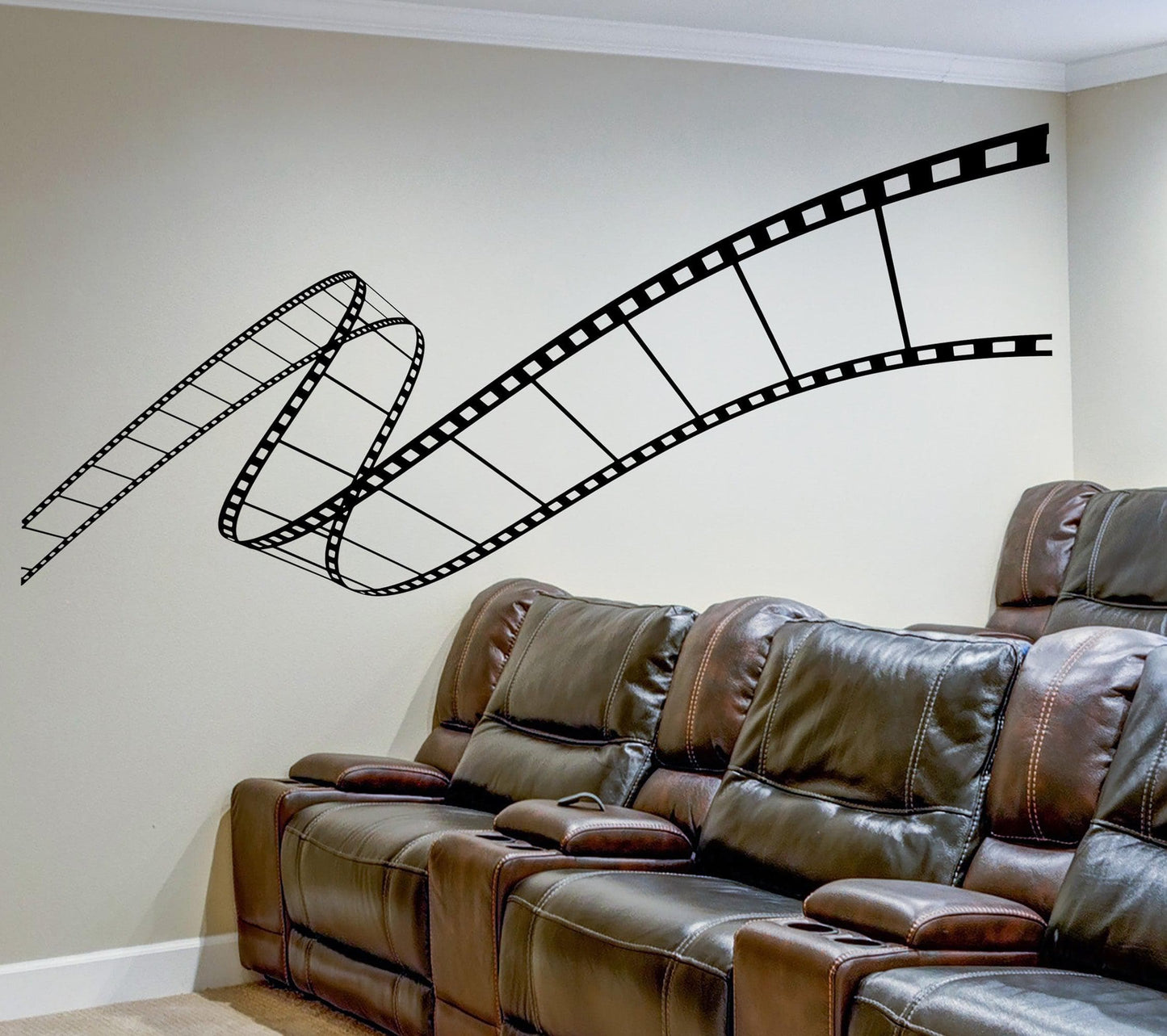 Wavy Film Strip Vinyl Wall Decal Sticker. Movie Theme Room Decor. #6780